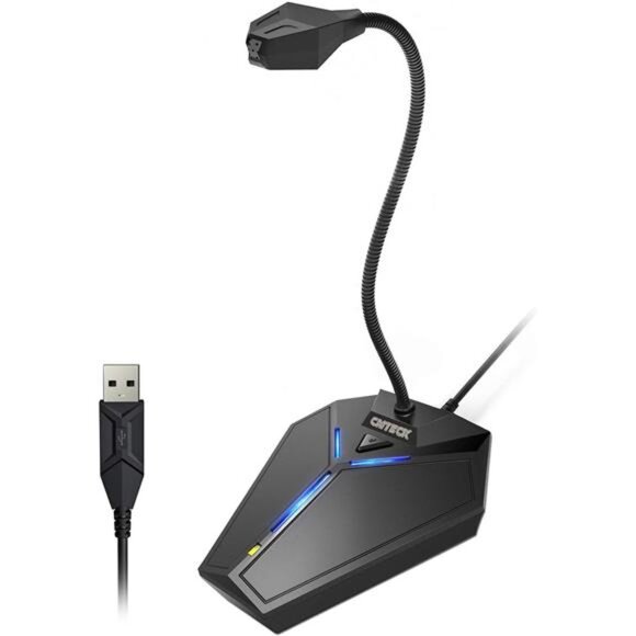 USB Computer Microphone, Plug &Play Desktop Omnidirectional Condenser - Picture 1 of 6